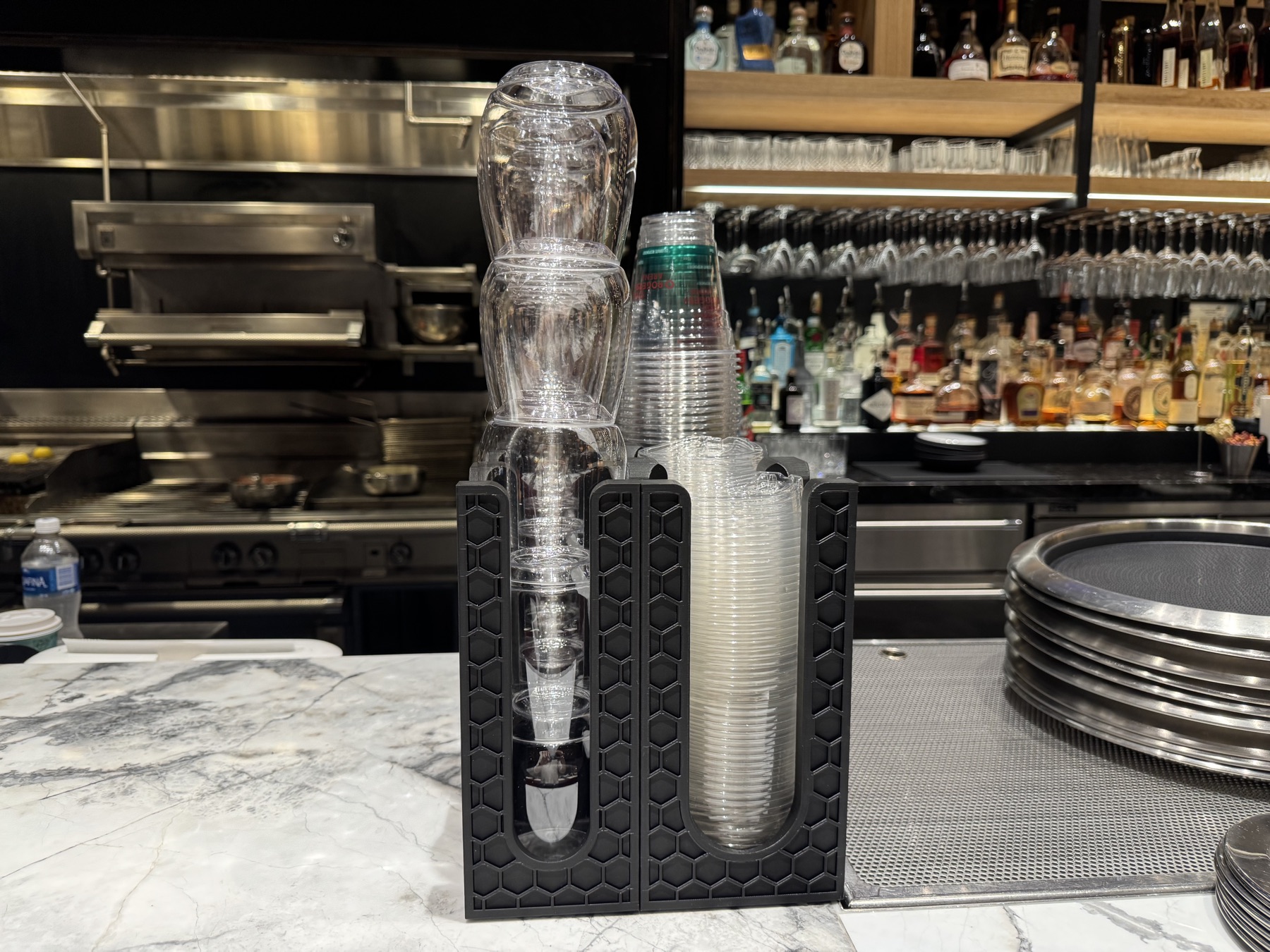 Another installed custom barware organizer