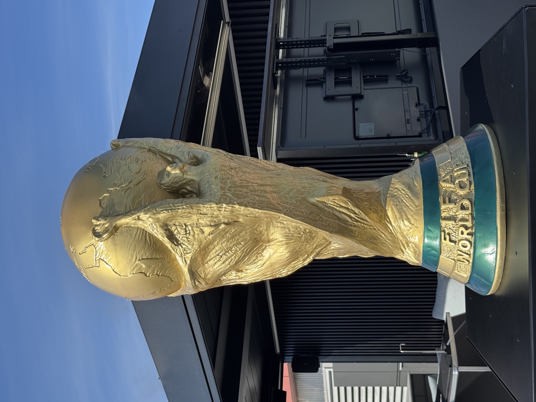 Finished large gold FIFA World Cup trophy replica